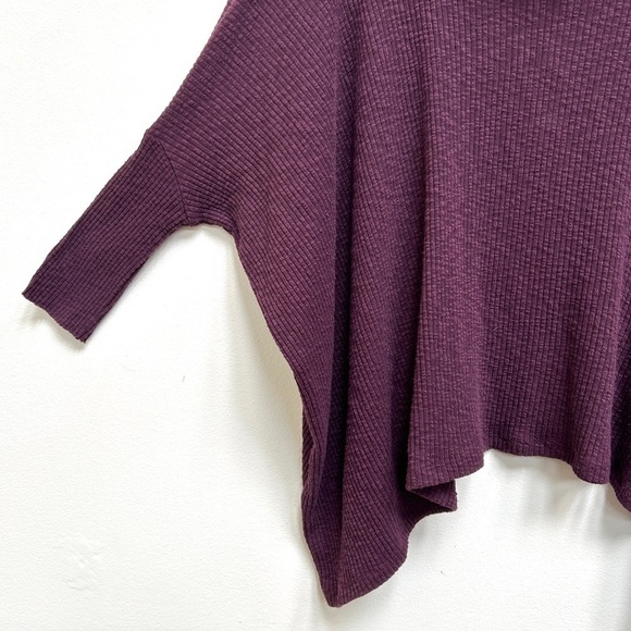 Free People Beach Traveler Cowl Neck Pullover Split Back Top in Purple, Size M - Picture 6 of 11
